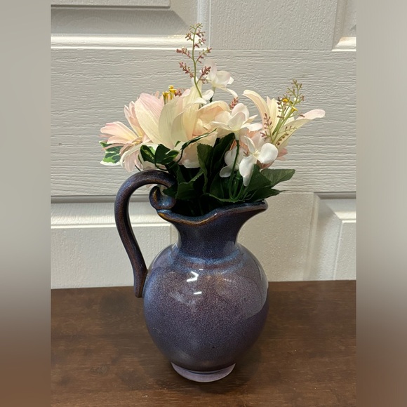 Studio Pottery Vase Glazed Violet Purple Decorative Pitcher. - Picture 3 of 5